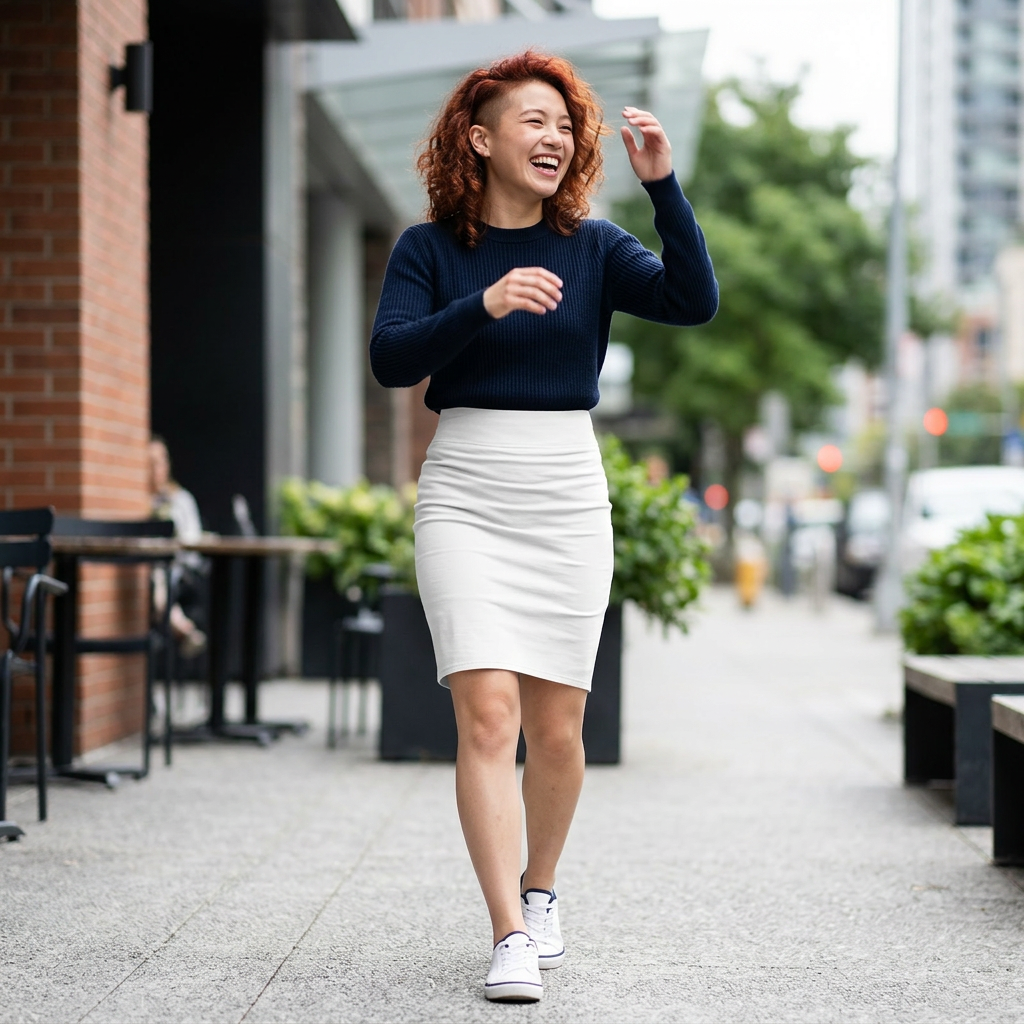 Velrose Pencil Skirt - Modern Fit White Edition
